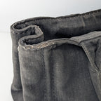 Prada Canapa Small Tote Bag aus anthrazitfarbenem Denim