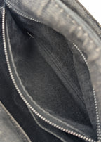 Prada Canapa Small Tote Bag aus anthrazitfarbenem Denim