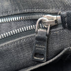 Prada Canapa Small Tote Bag aus anthrazitfarbenem Denim