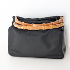 Gucci Bamboo Top Handle Vintage Handtasche aus schwarzem Nylon