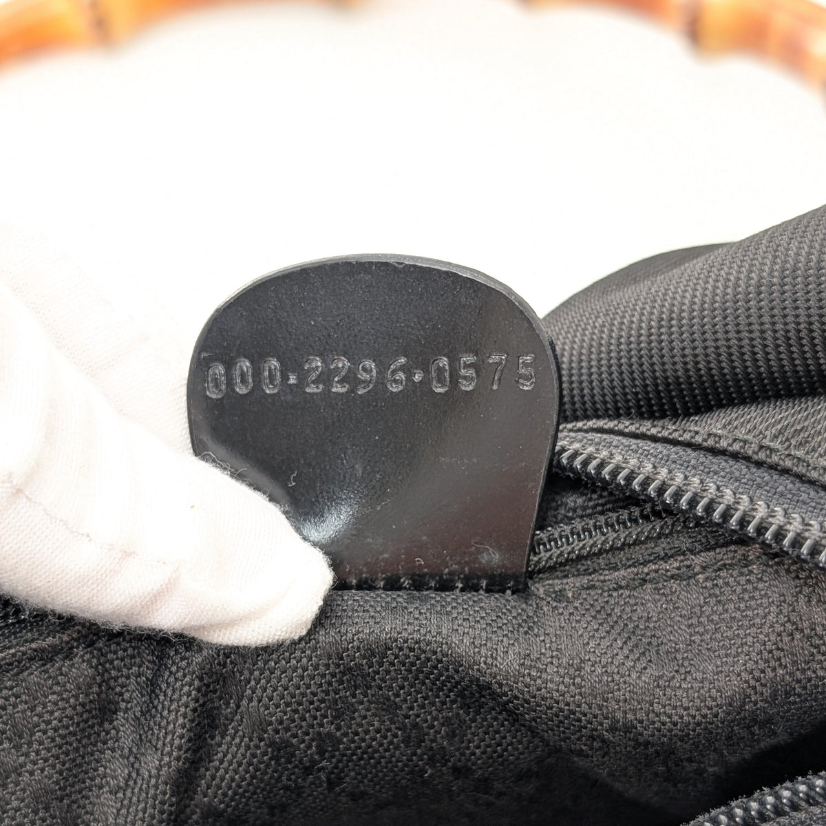 Gucci Bamboo Top Handle Vintage Handtasche aus schwarzem Nylon
