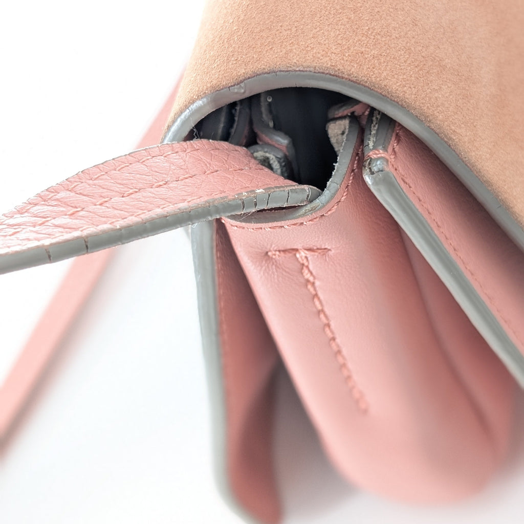 Chloé Faye Small Schultertasche aus rosa Leder und Wildleder