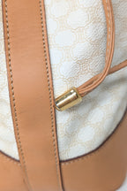 Celine Macadam Drawstring Bucket Bag Vintage in Creme