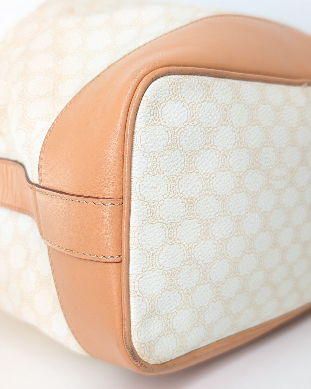 Celine Macadam Drawstring Bucket Bag Vintage in Creme