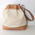 Celine Macadam Drawstring Bucket Bag Vintage in Creme