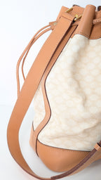Celine Macadam Drawstring Bucket Bag Vintage in Creme