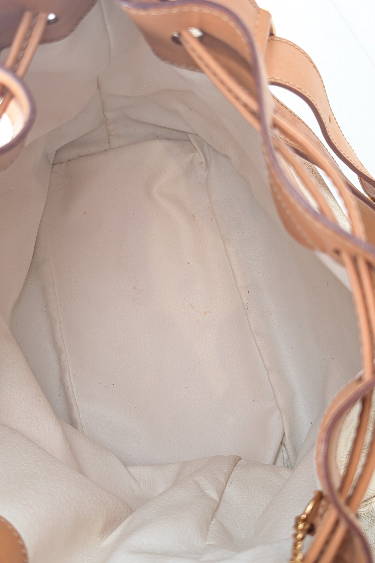 Celine Macadam Drawstring Bucket Bag Vintage in Creme