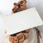 Celine Macadam Drawstring Bucket Bag Vintage in Creme