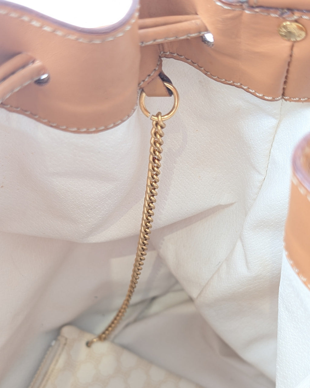 Celine Macadam Drawstring Bucket Bag Vintage in Creme