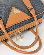 Yves Saint Laurent Vintage Woven Canvas Boston Bag