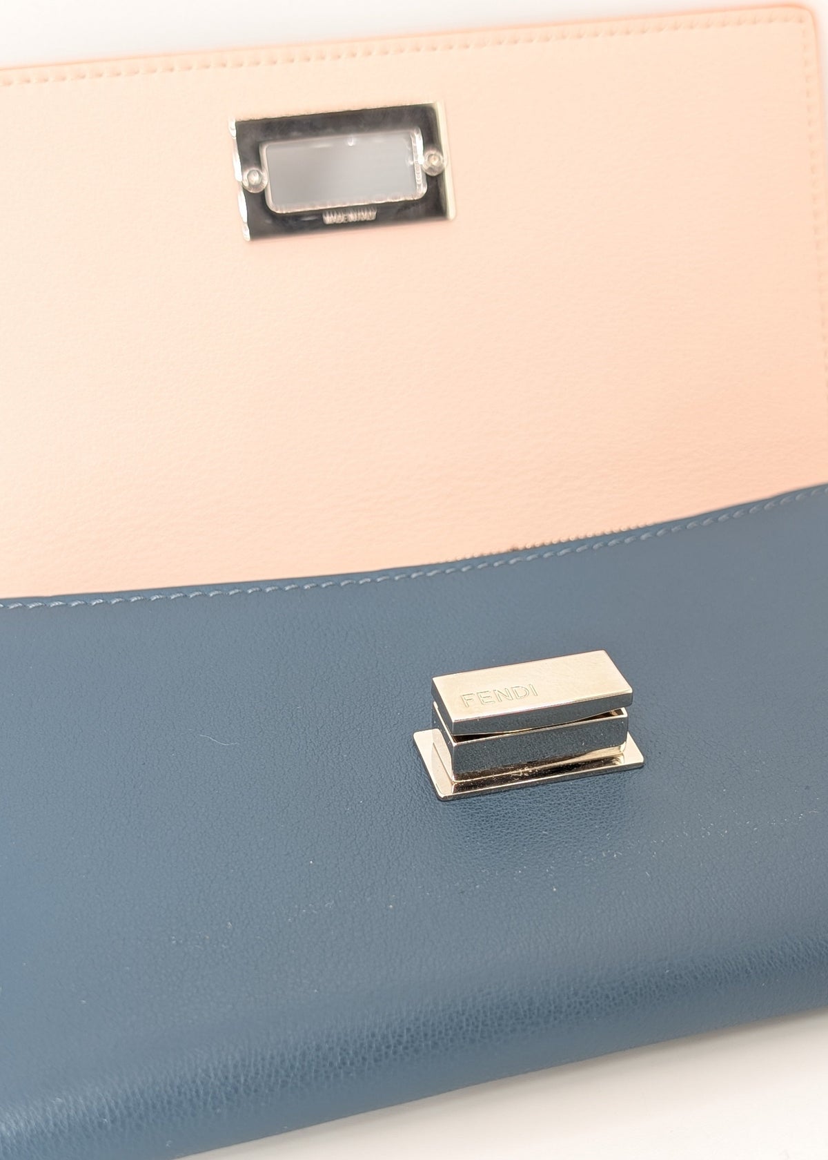 Fendi Selleria Continental Wallet Leder Blau neuwertig