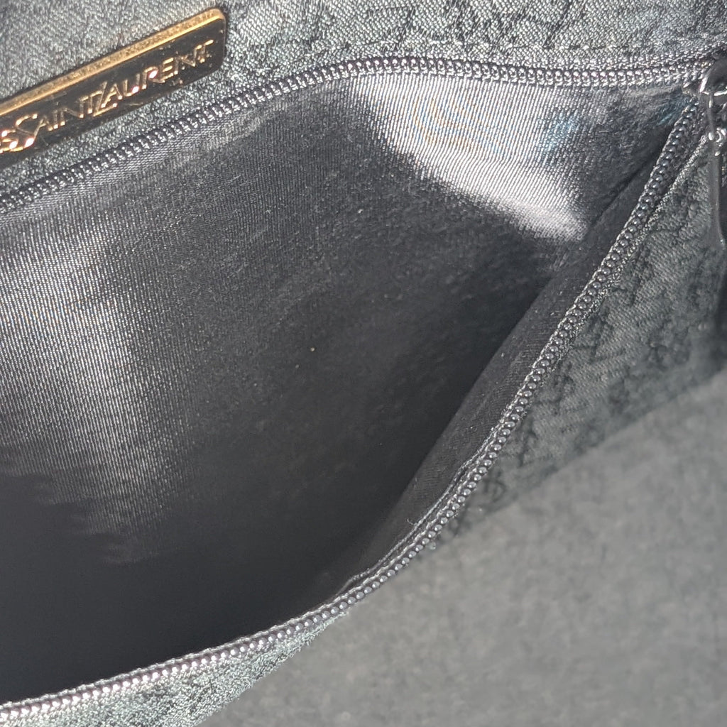 Yves Saint Laurent Vintage Woven Canvas Boston Bag