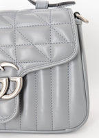Gucci GG Marmont Monochrome Top Handle Flap Mini Grau