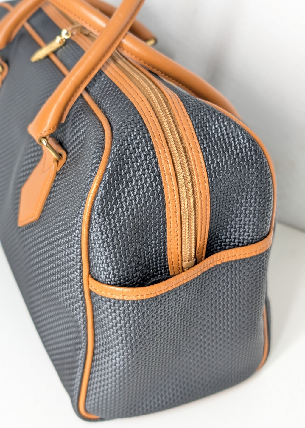 Yves Saint Laurent Vintage Woven Canvas Boston Bag