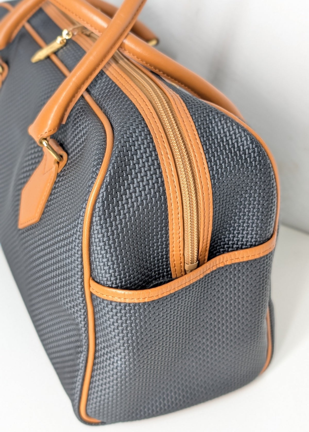 Yves Saint Laurent Vintage Woven Canvas Boston Bag