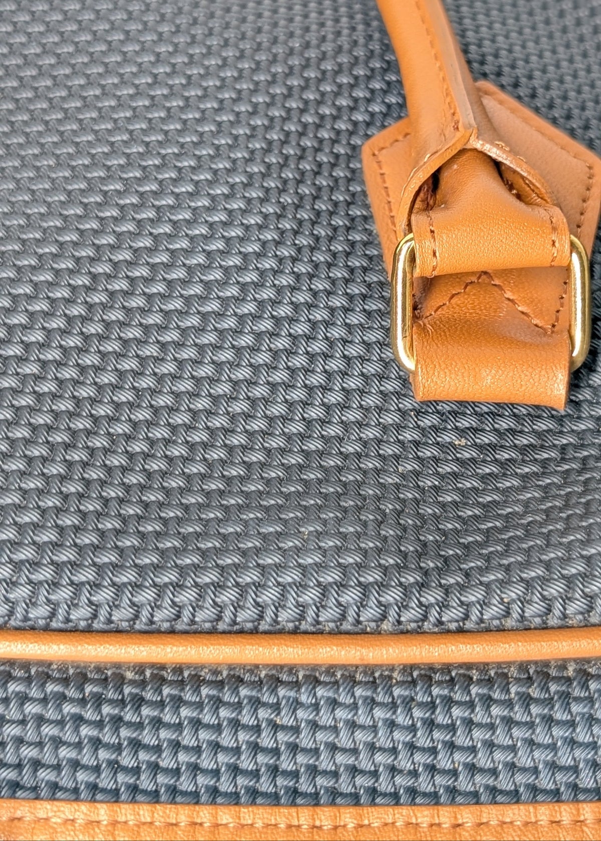Yves Saint Laurent Vintage Woven Canvas Boston Bag