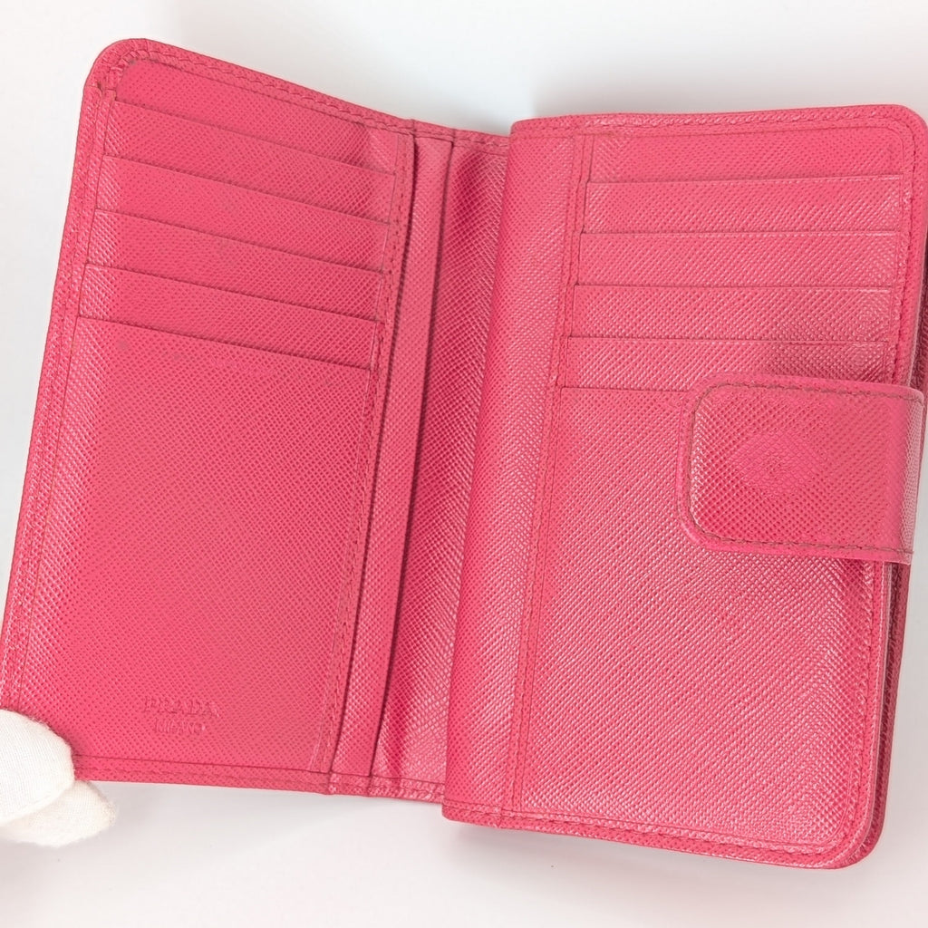 Prada Saffiano Leder Wallet Pink