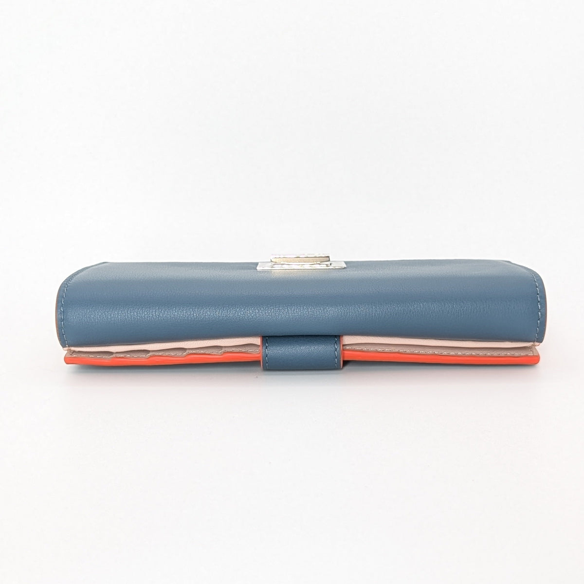 Fendi Selleria Continental Wallet Leder Blau neuwertig