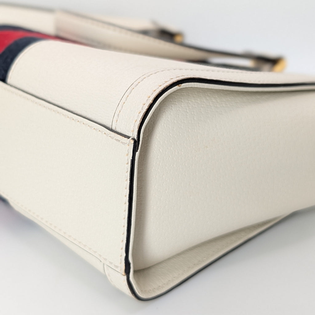 Gucci Ophidia Small Tote Bag Leder Creme