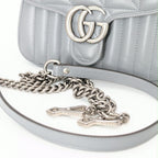 Gucci GG Marmont Monochrome Top Handle Flap Mini Grau