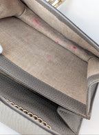 Gucci Interlocking G Small Shoulder Bag Leder Grau