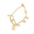 Louis Vuitton LV Floragram Armband M0940A in Gold und Weiß