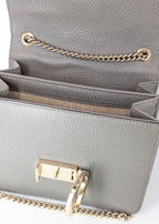 Gucci Interlocking G Small Shoulder Bag Leder Grau