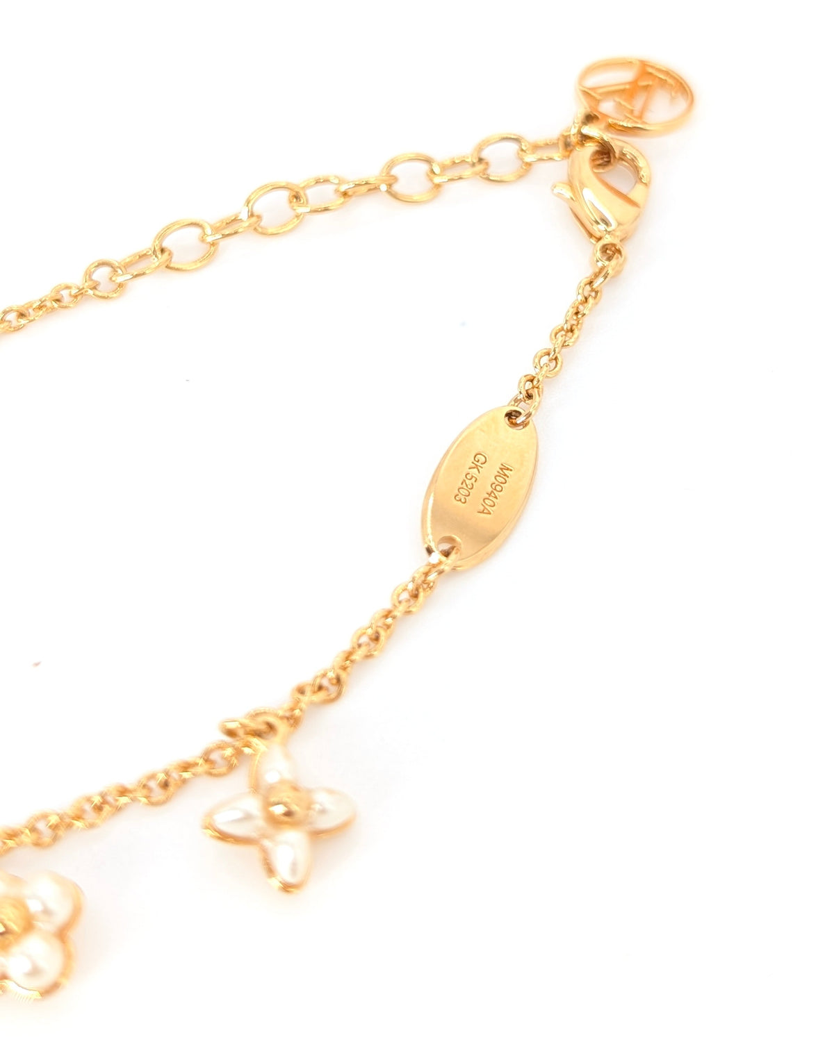 Louis Vuitton LV Floragram Armband M0940A in Gold und Weiß
