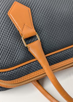 Yves Saint Laurent Vintage Woven Canvas Boston Bag